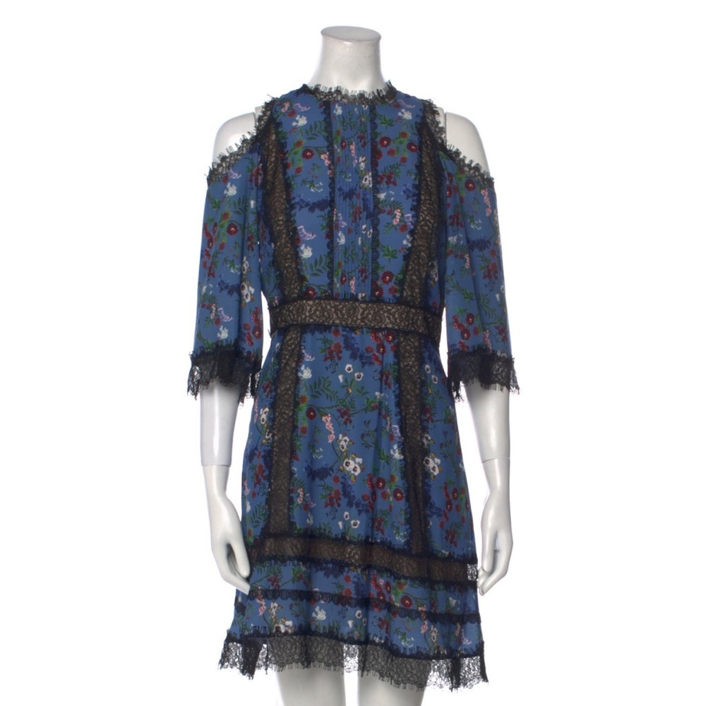 Alice + Olivia
Marta High-Neck Floral-Printed Mini Dress